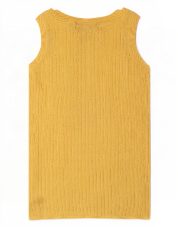 Zara Damen Weste Top UK 12 Mittelgelb
