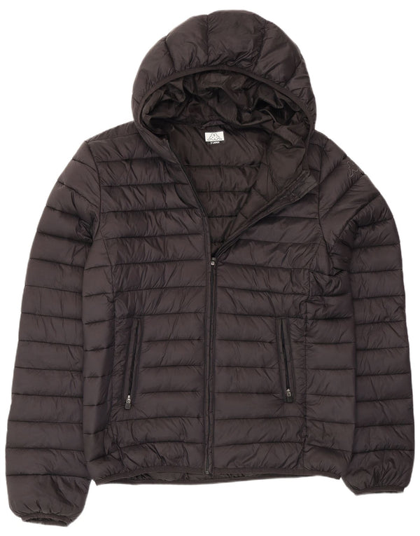 Kappa Mens Hooded Padded Jacket UK 42 XL Black Nylon