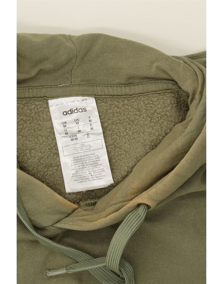 ADIDAS Mens Hoodie Jumper Medium Khaki Cotton Vintage Adidas and Second-Hand Adidas from Messina Hembry 