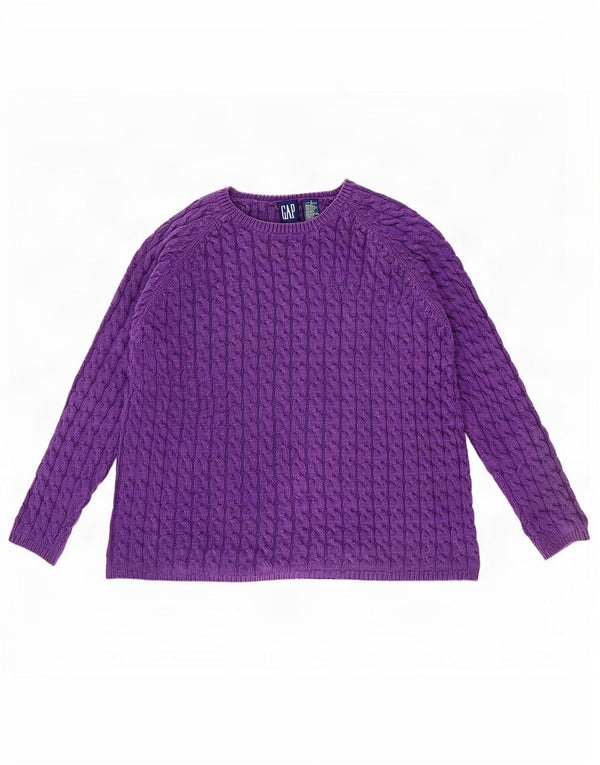 Gap Womens Oversized Boat Neck Jumper Sweater UK 10 Small Purple Cotton