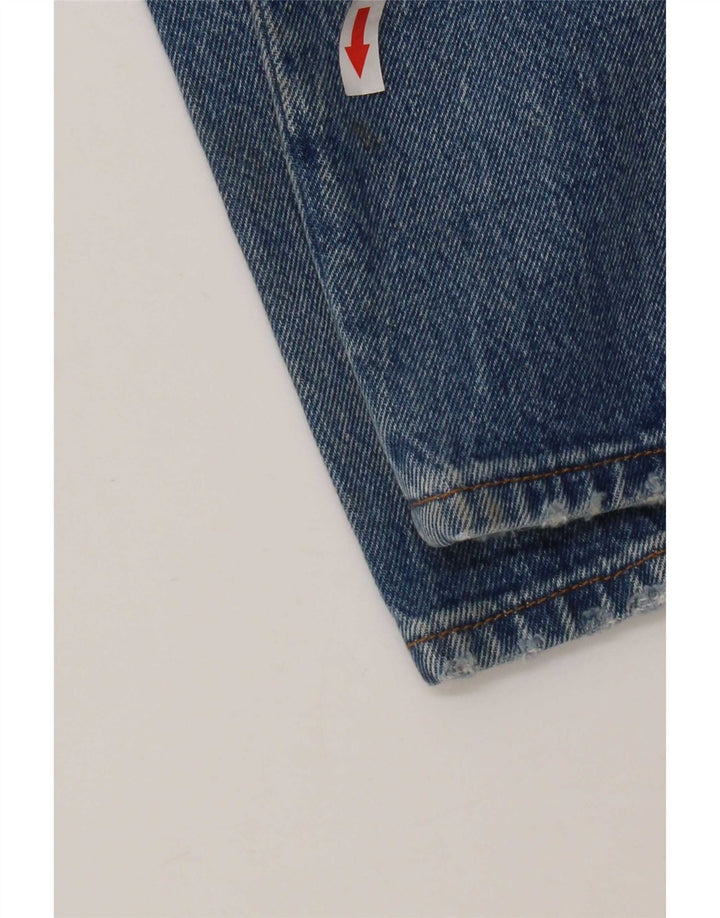 Levi's Dame 501 Distressed Straight Jeans W28 L32 Blå Bomuld