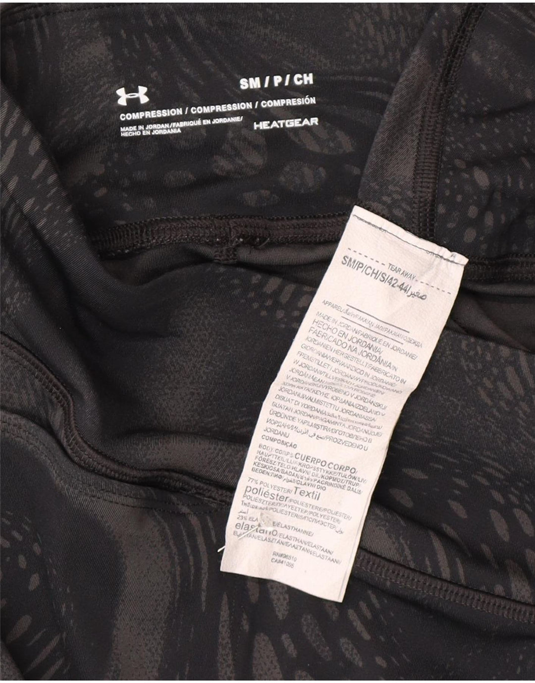 Under Armour Womens Compression Capri Leggings UK 10 Small Black Geometric