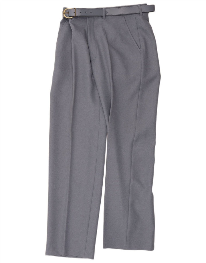 Pantaloni drepți vintage pentru femei L34 L30 Poliester gri