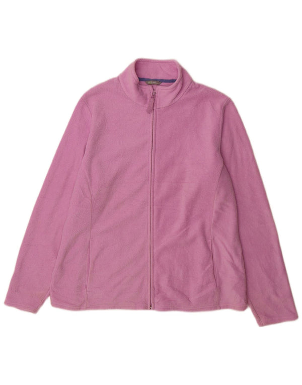 Marks & Spencer Womens Fleece Jacket UK 20 2XL Pink Polyester