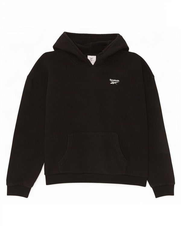 Damski sweter oversize z kapturem Reebok UK 8/10, mały, czarny, bawełniany
