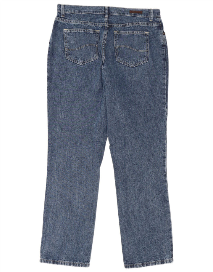 LEE Womens Relaxed Fit Straight Jeans W32 L31 Blue Cotton