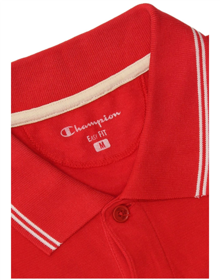 CHAMPION Mens Easy Fit Polo Shirt Medium Red