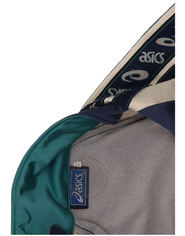 Asics Chaqueta superior de chándal con gráfico para hombre IT 46 Small Azul marino Colorblock