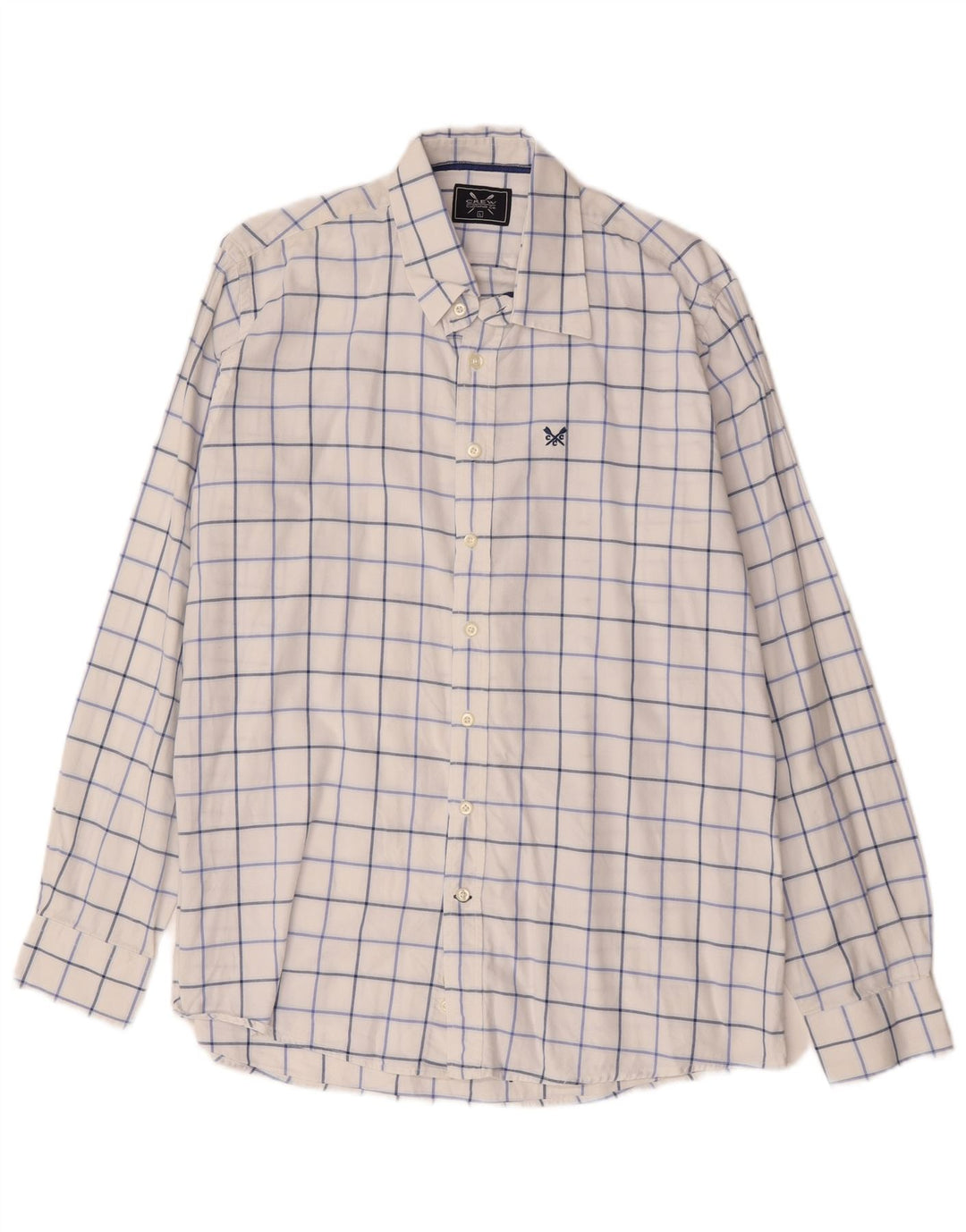 Crew Clothing Mens Shirt Large White Check Cotton