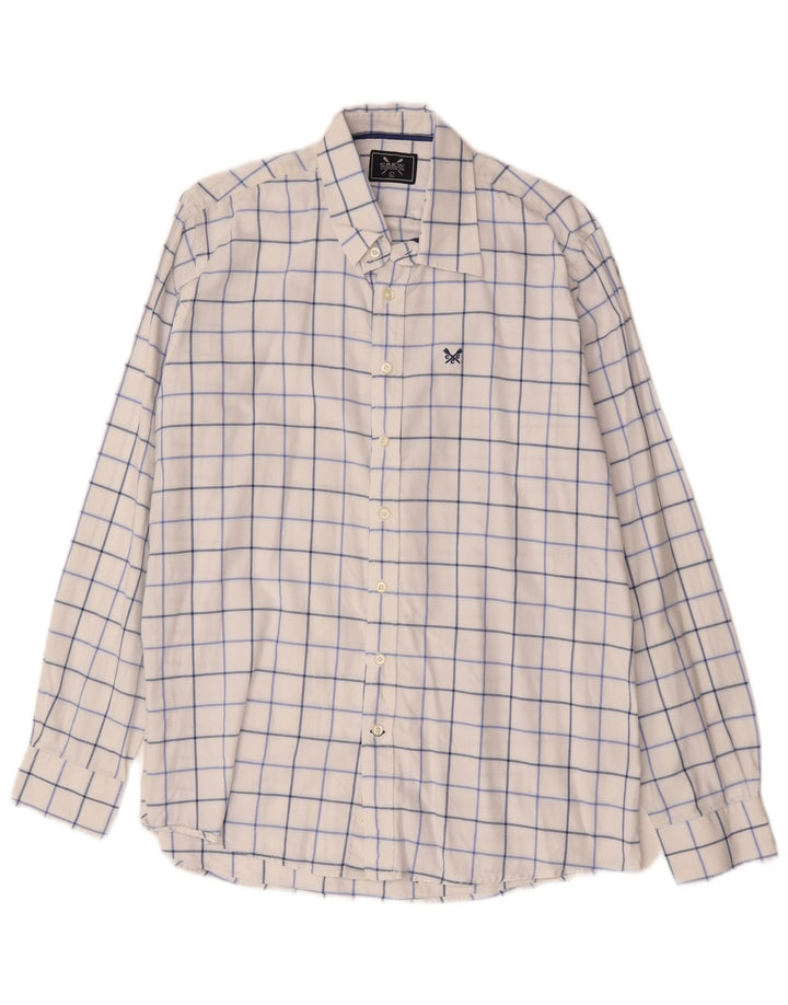 Crew Clothing Mens Shirt Large White Check Cotton