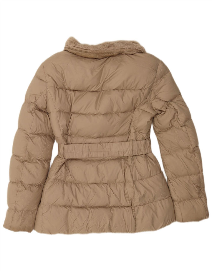 Zara Dame Polstret Jakke UK 6 XS Beige Polyester