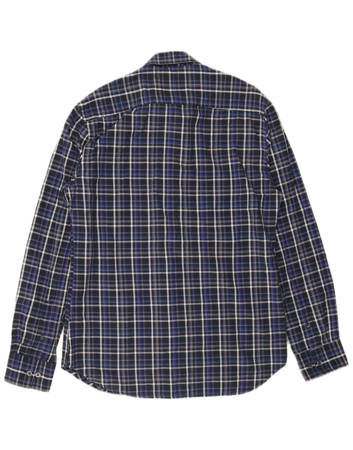 French Connection Mens Shirt Medium Navy Blue Check Cotton