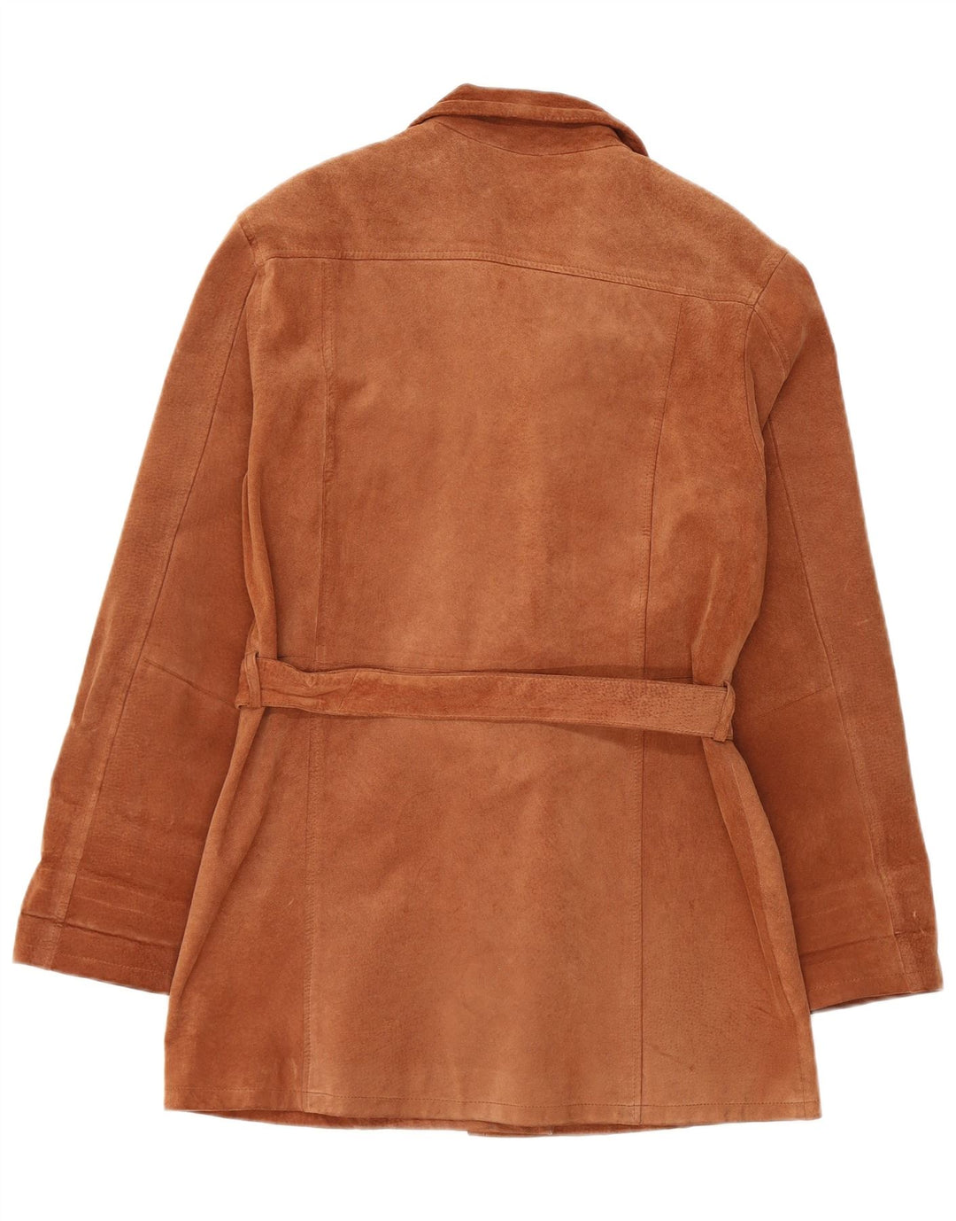 Giacca vintage in pelle scamosciata da donna UK 14 in pelle marrone medio