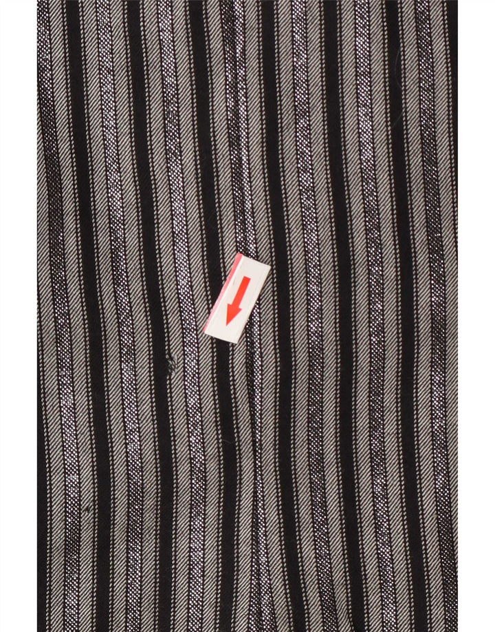 Vintage Womens 1 Button Blazer Jacket UK 14 Large Black Striped