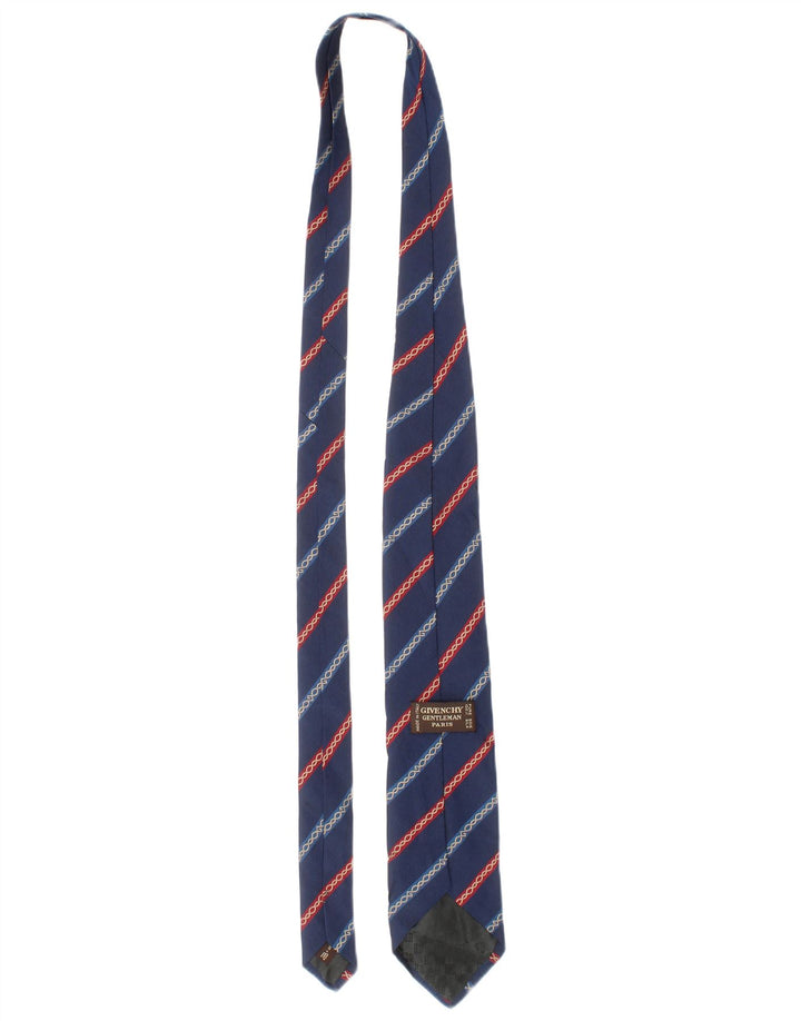 Cravatta Uomo Givenchy Taglia Unica Seta Blu a Righe Classica