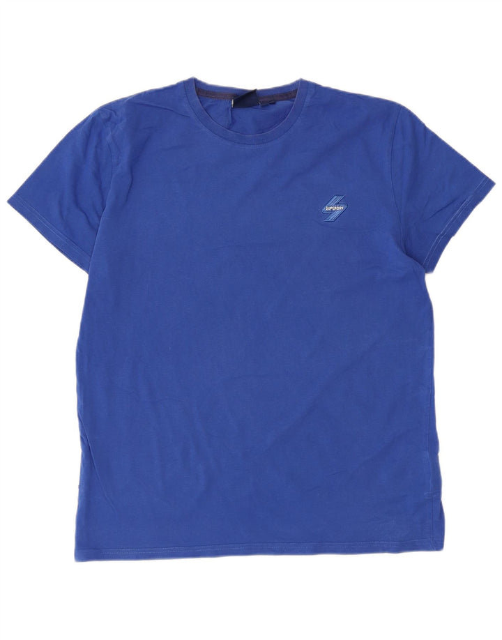 Superdry Mens T-Shirt Top Large Blue Cotton