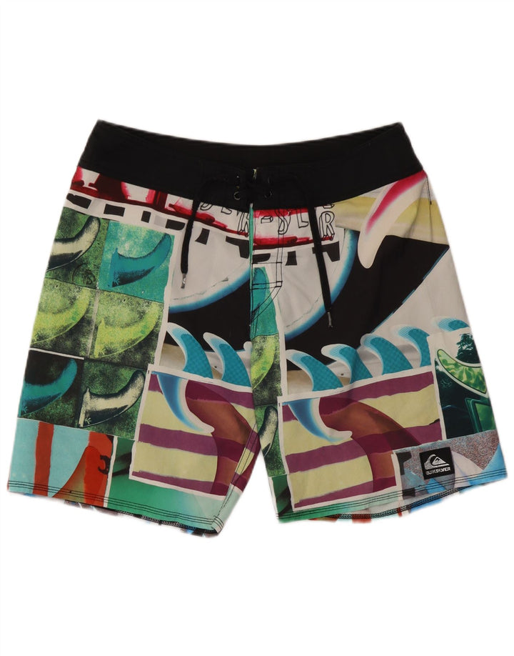 Quiksilver Pantaloncini da bagno da uomo con motivo astratto medio multicolore
