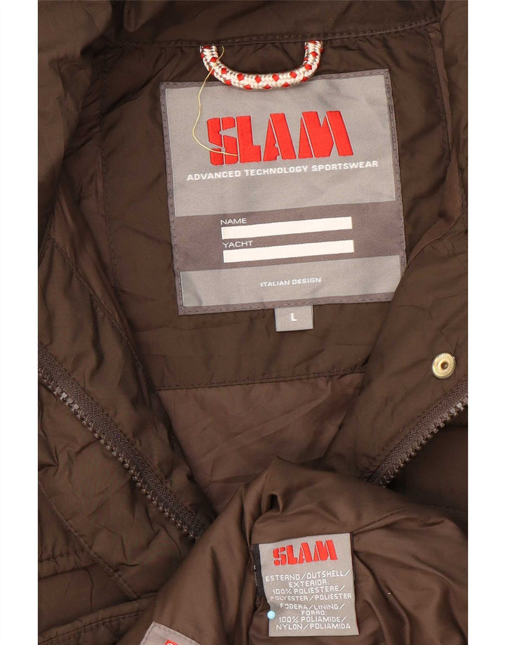 Slam Womens Quilted Jacket UK 14 Large Brown Polyester