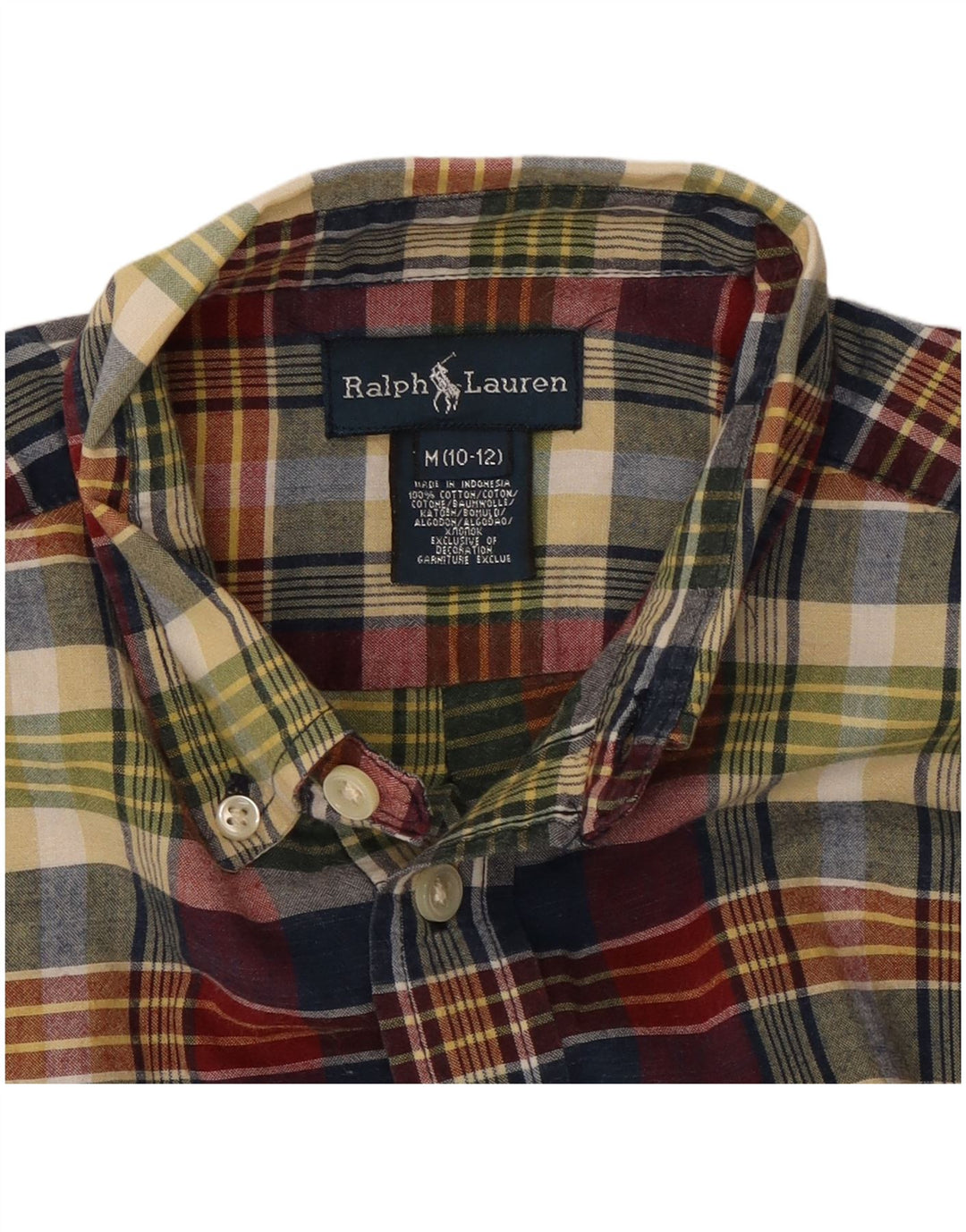 Camicia Ralph Lauren per ragazzi 10-11 anni in cotone a quadri multicolore medio