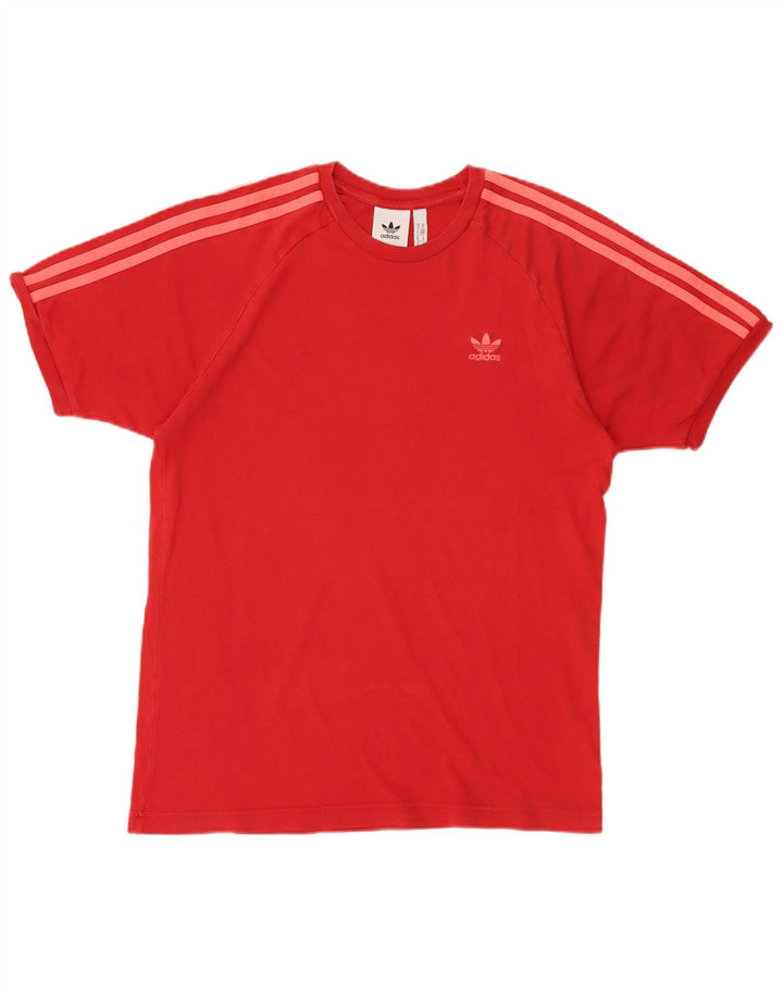 Adidas Mens T-Shirt Top Medium Red Cotton