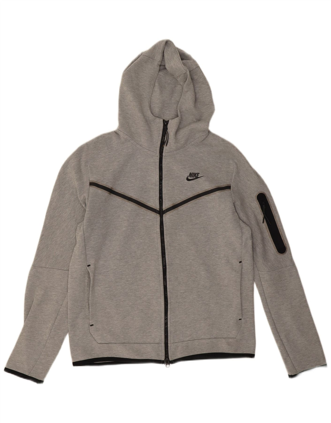 Nike Mens Zip Hoodie Sweater Medium Grey Flecked Cotton