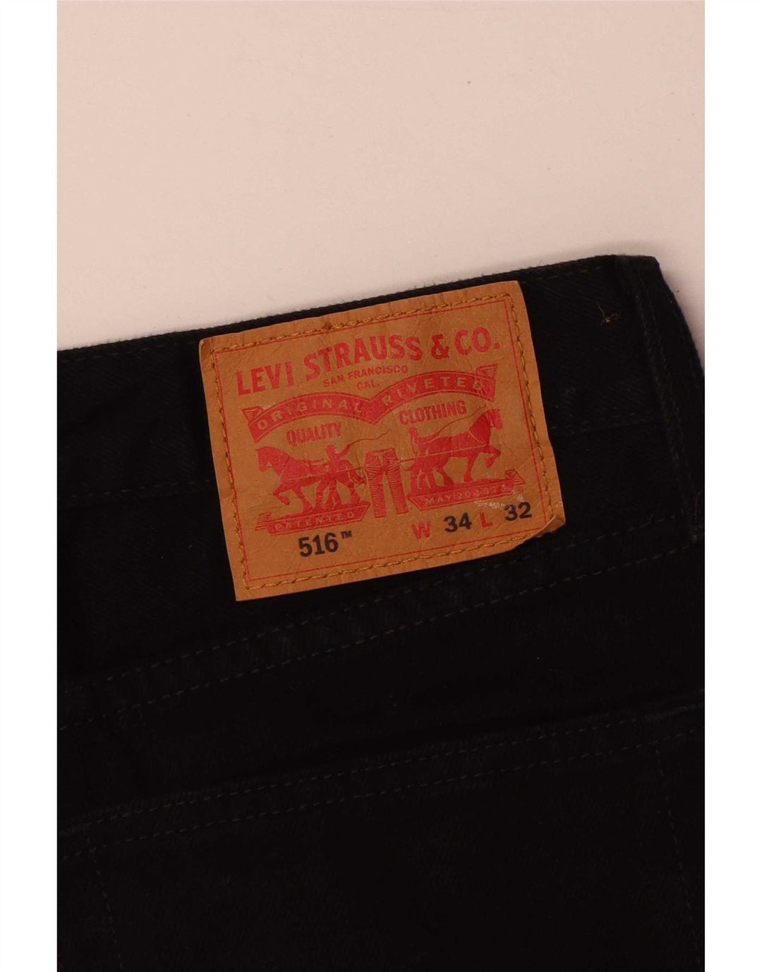 Levi's Mens 516 Slim Straight Jeans W34 L32 Black Cotton