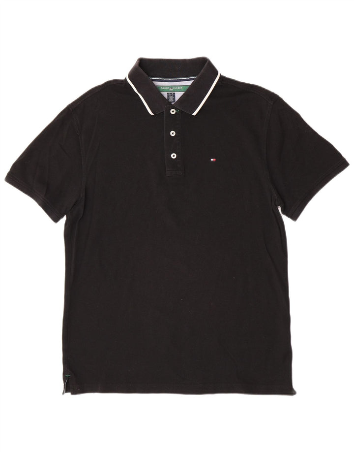 Tommy Hilfiger Herre poloshirt Medium Sort Bomuld Klassisk