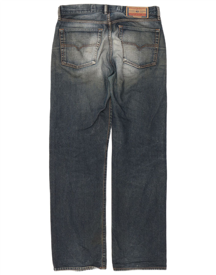 Diesel Mens Straight Jeans W34 L34 Navy Blue Cotton