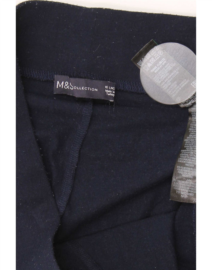Marks & Spencer Womens Leggings UK 16 Large Navy Blue Polyester