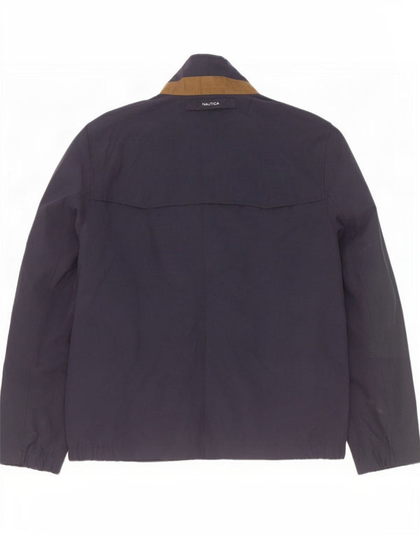 Nautica Mens Bomber Jacket UK 40 Large Navy Blue Polyester