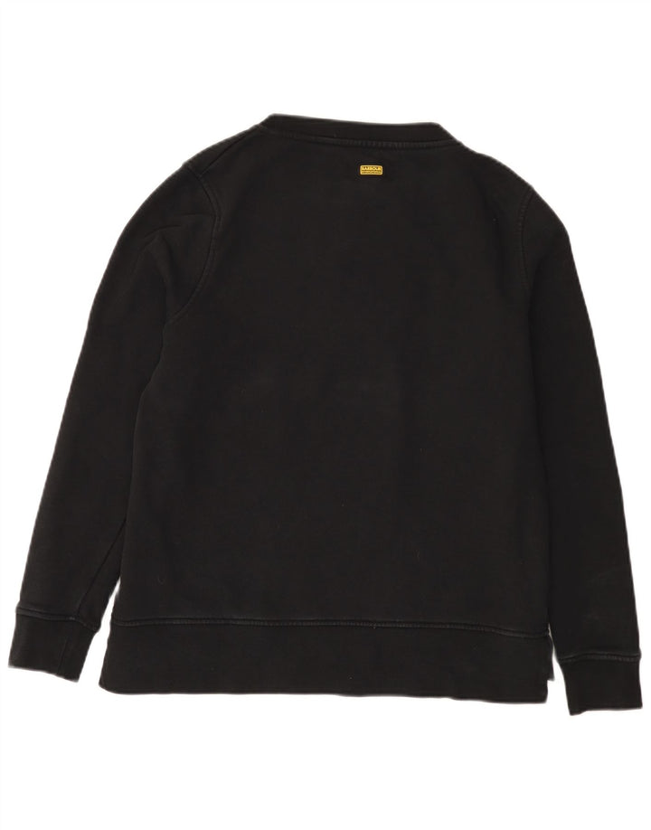 Barbour Womens Graphic Sweatshirt Jumper UK 12 Medium Black Cotton
