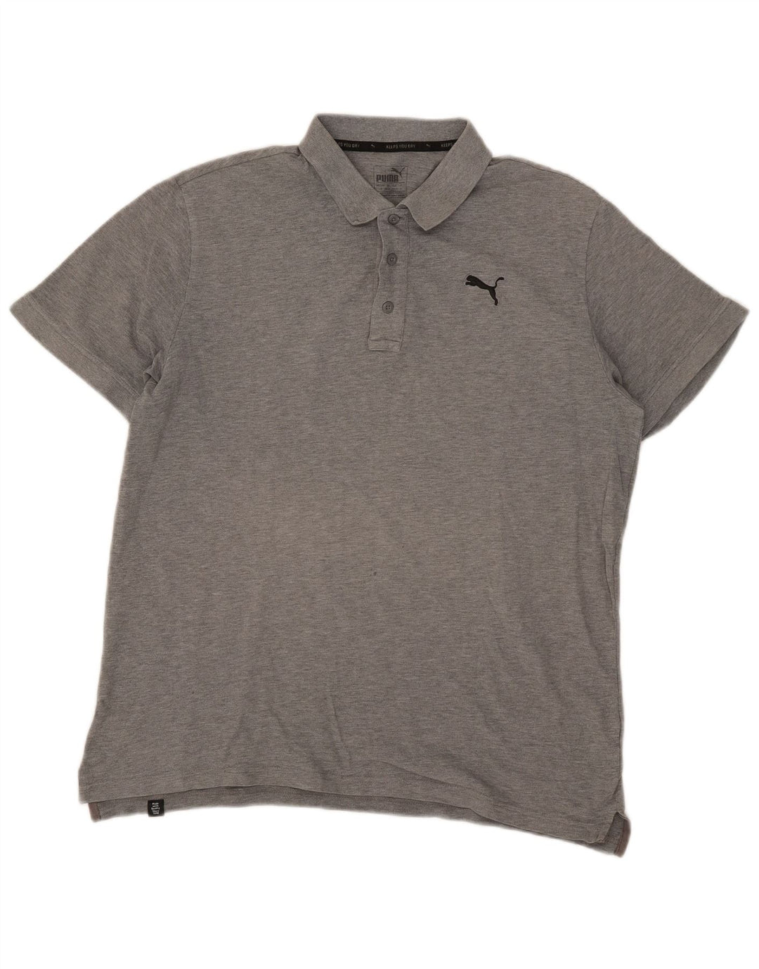Puma Mens Polo Shirt Large Grey Cotton