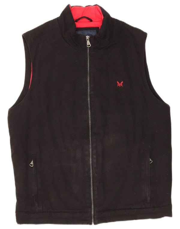 Crew Clothing Herre Gilet UK 38 Medium Black Cotton