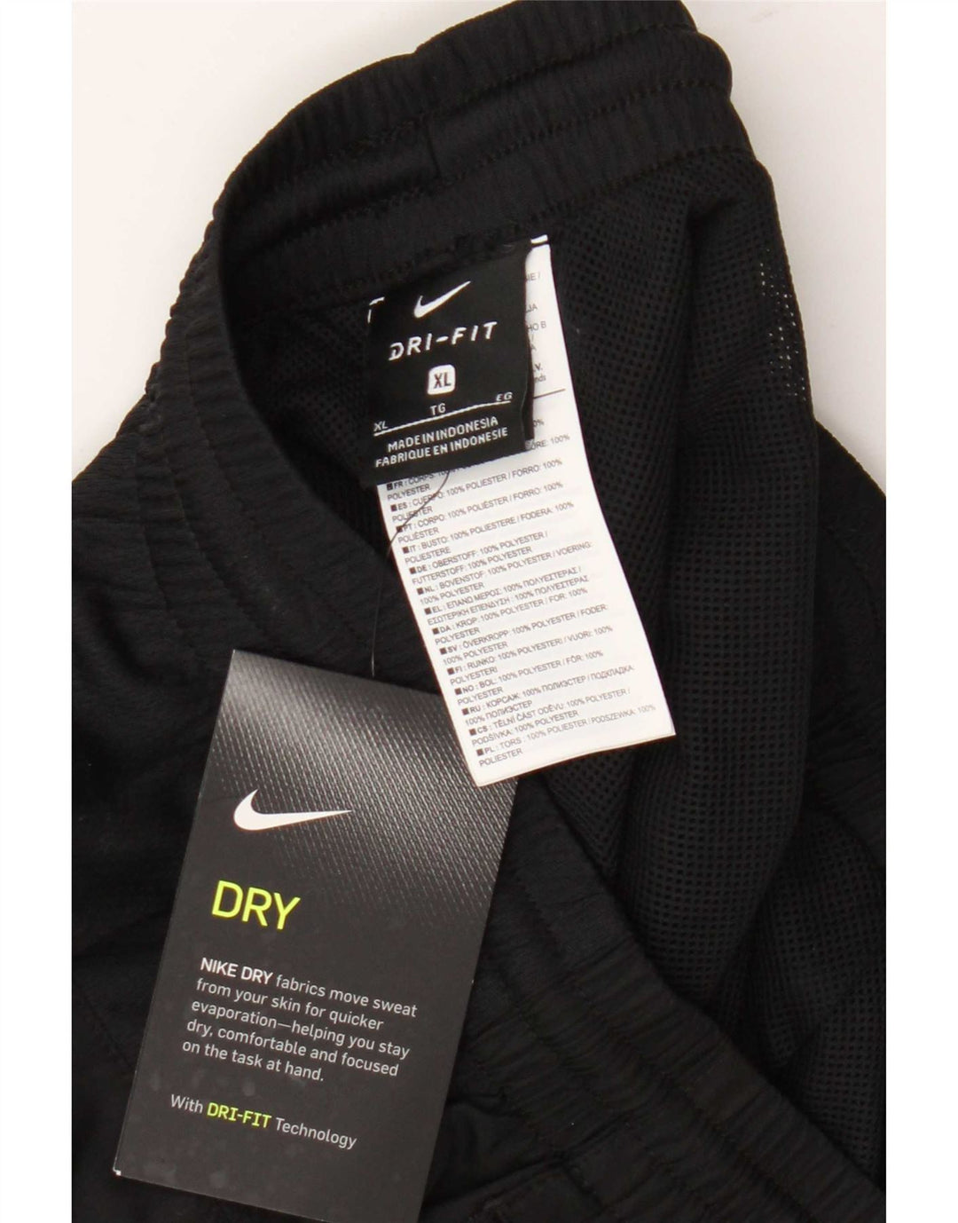 Nike Mens Dri Fit Tracksuit Trousers Joggers XL Black Polyester