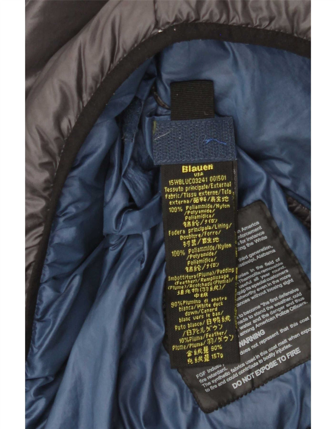 Blauer Mens Hooded Padded Jacket UK 38 Medium Grey Polyamide