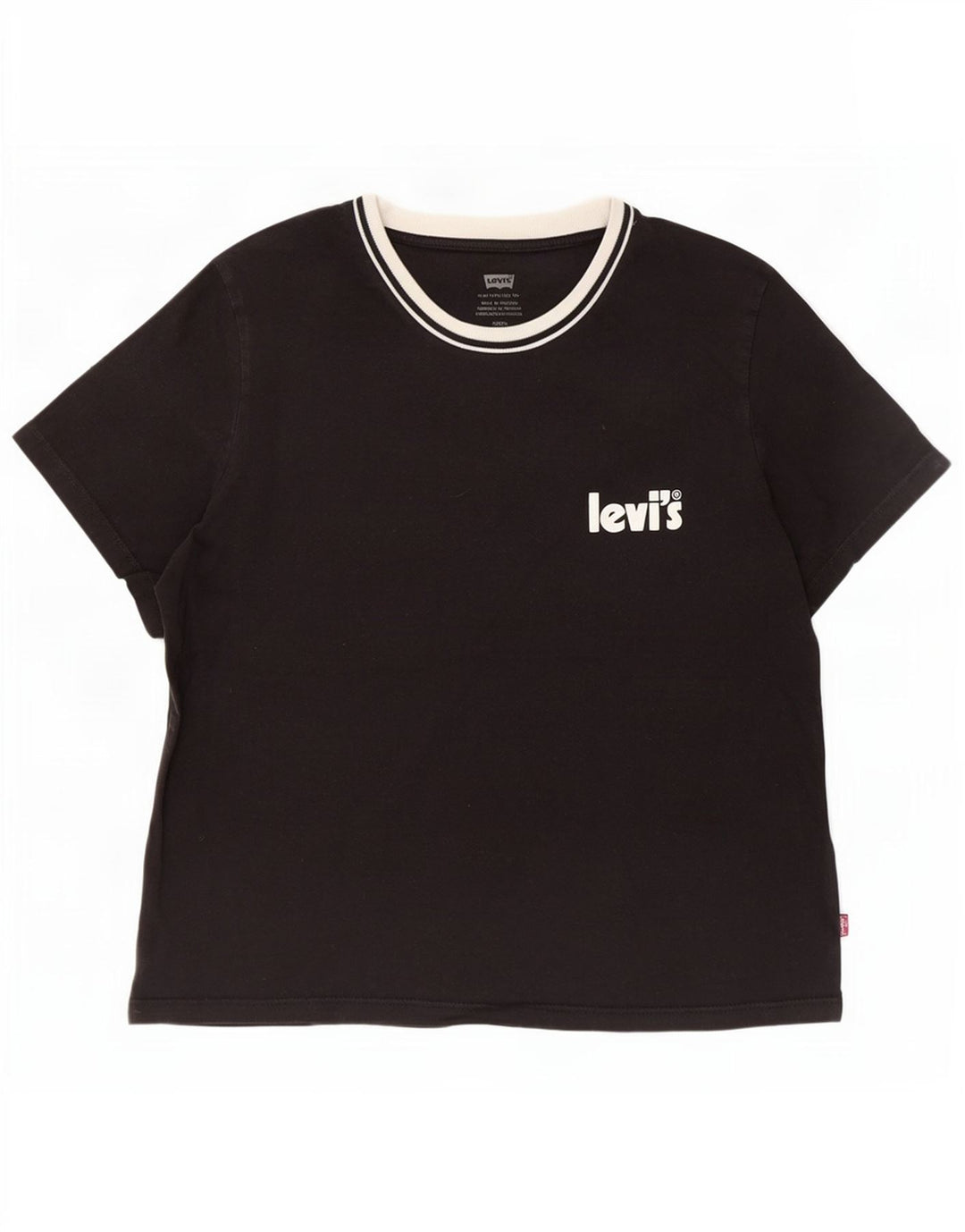 Levi's Womens T-Shirt Top UK 10 Small Black Cotton