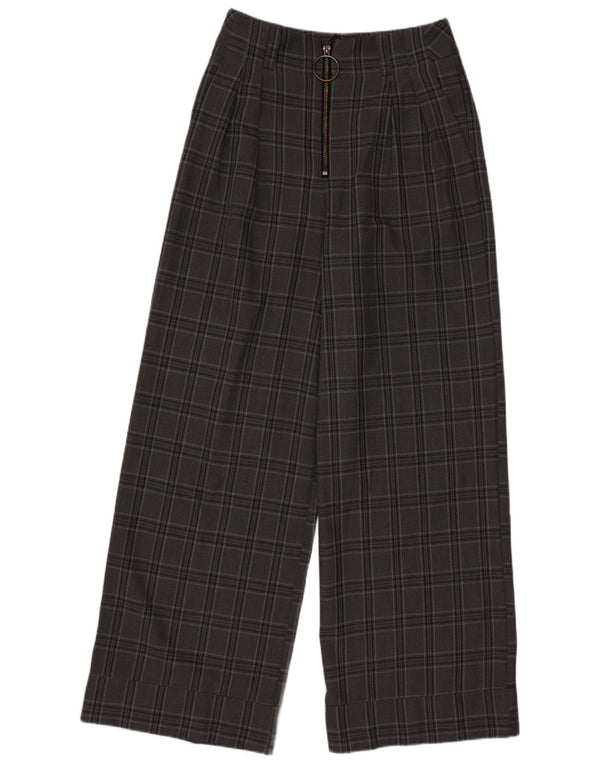 Topshop γυναικείο ψηλόμεσο παντελόνι UK 8 Small W26 L28 Grey Check
