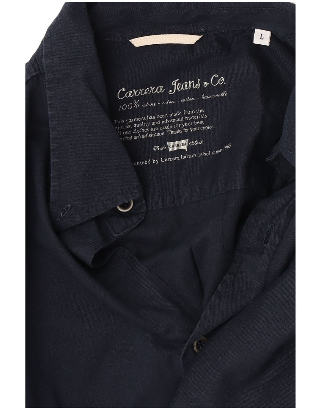Carrera Mens Shirt Large Navy Blue Cotton
