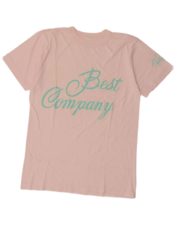 Bedste Firma Dame By Olmes Carretti Grafisk T-Shirt Top UK 14 Medium Pink