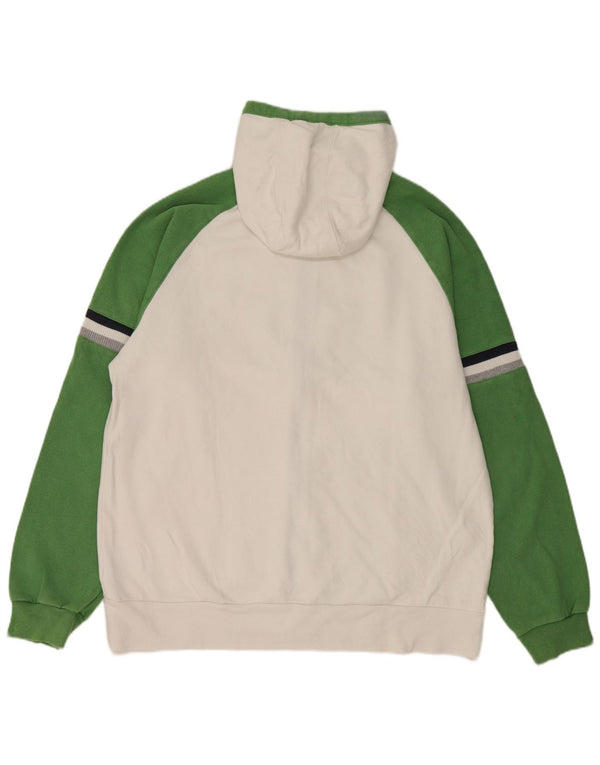 Adidas Mens Graphic Zip Hoodie Sweater Large White Colourblock Cotton