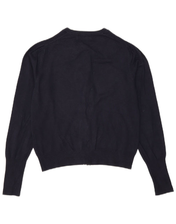 Marks & Spencer Womens Crop Cardigan Sweater UK 10 Small Navy Blue Viscose