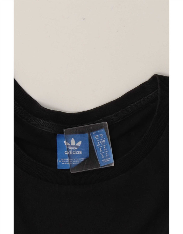 Adidas Womens Oversized Graphic T-Shirt Top UK 10 Small Black
