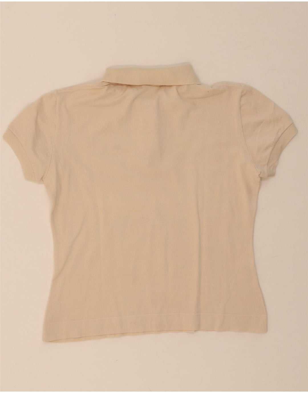 LACOSTE Womens Polo Shirt Size 44 Large Beige Cotton Vintage Lacoste and Second-Hand Lacoste from Messina Hembry 
