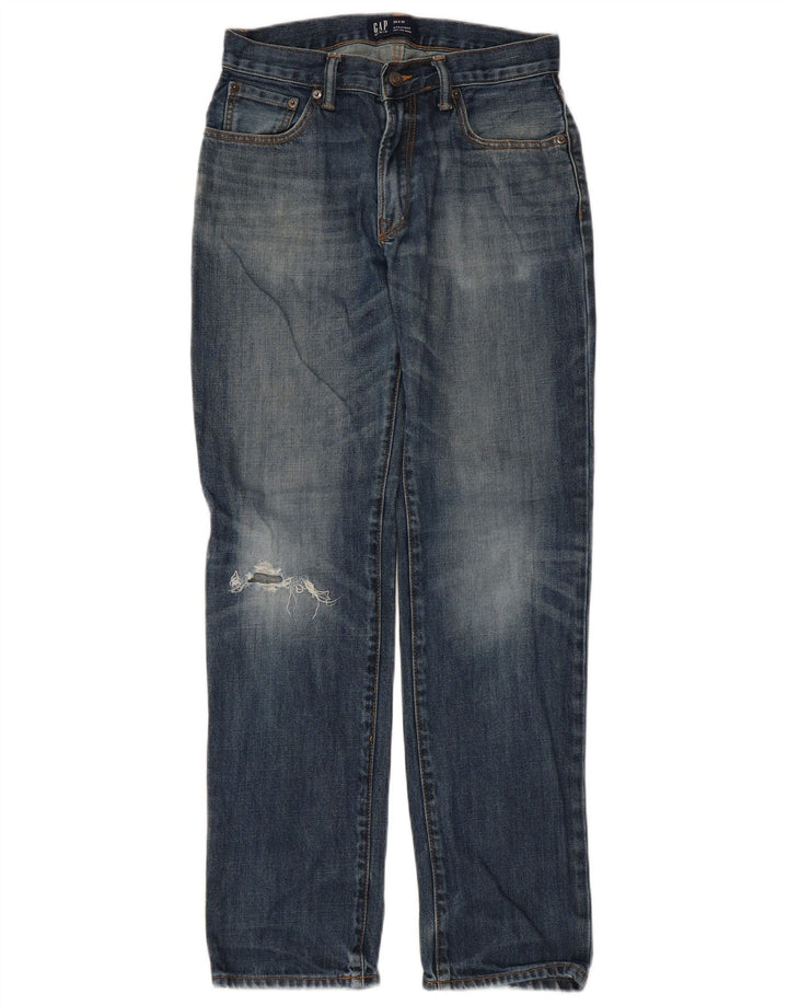 Gap Dame Distressed Straight Jeans W28 L32 Blå Bomuld