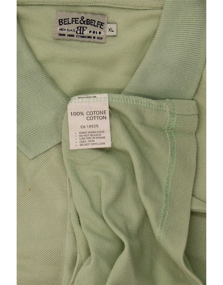 Belfe & Belfe Mens Polo Shirt XL Green Cotton