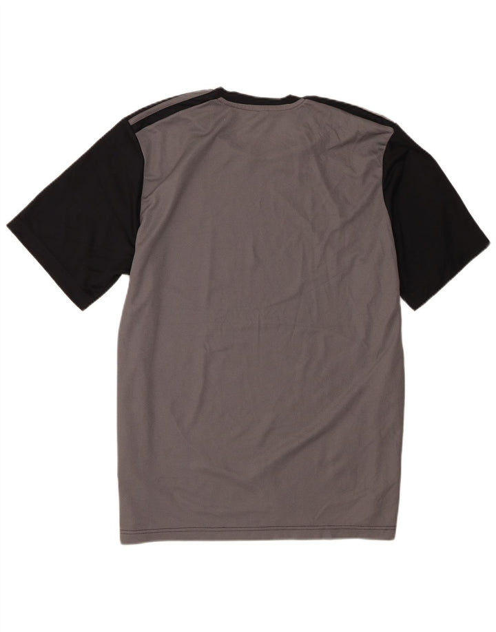 Adidas Mens T-Shirt Top Large Black Colourblock Polyester