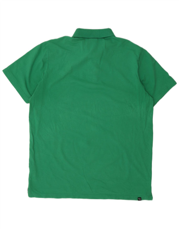 PUMA Mens Polo Shirt XL Green Cotton
