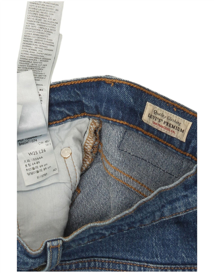 Levi's Damen 501 Straight Jeans W25 L26 Blaue Baumwolle