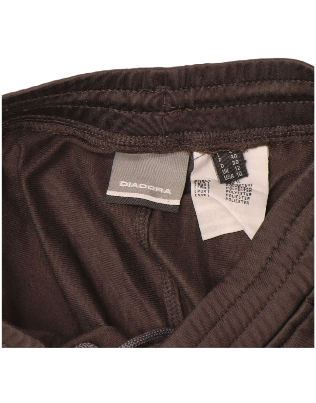 DIADORA Womens Tracksuit Trousers UK 12 Medium  Grey Polyester