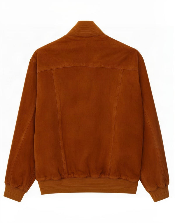 Vintage Mens Suede Bomber Jacket IT 50 Large Brown